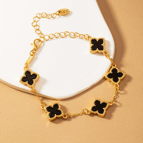 1pc Pulseira Elegante de Trevo da Sorte - Corrente Dourada com Esmalte Vermelho, Perfeita para Dia dos Namorados, Dia das Mães, Agradecimento a Professores e Presentes de Volta às Aulas, Presente de Agradecimento a Professores|Design Elegante de Pulseira|Pulseira de Corrente Durável