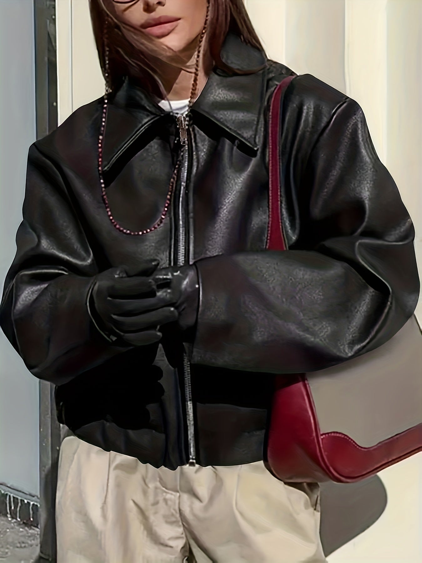 Casaco Casual e Chique Feminino - Casaco Castanho com Fecho e Gola de Lapela, Corte Estruturado para Primavera/Outono, Escritório, Festa, Uso Diário - Roupa Exterior Durável para Mulheres, Casaco Feminino, Roupa de Festa, Design Elegante, Casaco Estiloso, Amantes da Moda, Roupa de Escritório