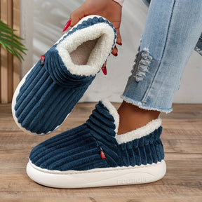 Sapatos de Inverno Femininos com Forro de Pelúcia e Sola Grossa para Uso Interno, Chinelos Masculinos com Salto, Sapatos Femininos de Comércio Exterior, Novo Estilo Transfronteiriço