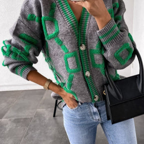 Color Block Knit Cardigan - Elevate Your Autumn Style