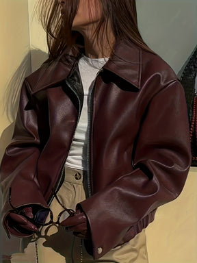 Casaco Casual e Chique Feminino - Casaco Castanho com Fecho e Gola de Lapela, Corte Estruturado para Primavera/Outono, Escritório, Festa, Uso Diário - Roupa Exterior Durável para Mulheres, Casaco Feminino, Roupa de Festa, Design Elegante, Casaco Estiloso, Amantes da Moda, Roupa de Escritório