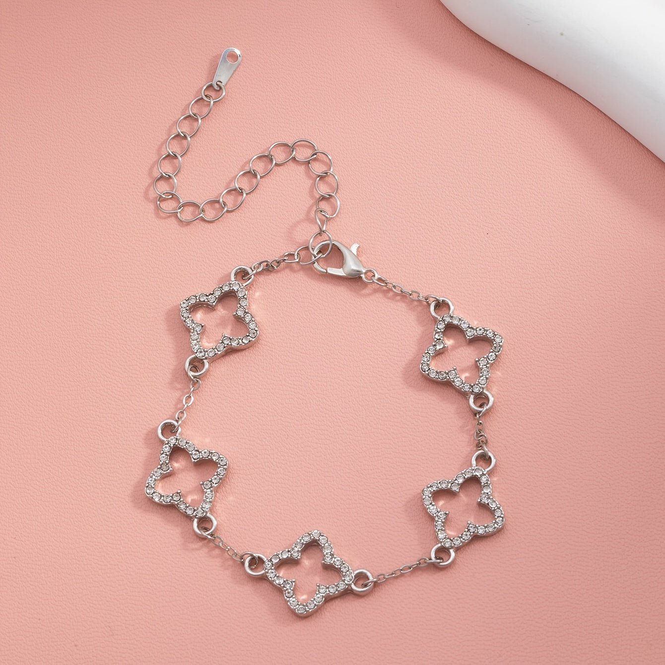 1pc Pulseira Elegante de Trevo da Sorte - Corrente Dourada com Esmalte Vermelho, Perfeita para Dia dos Namorados, Dia das Mães, Agradecimento a Professores e Presentes de Volta às Aulas, Presente de Agradecimento a Professores|Design Elegante de Pulseira|Pulseira de Corrente Durável