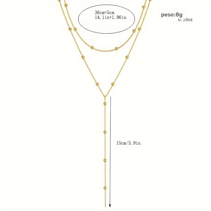 Novo Colar de Contas de Arroz de Camada Dupla, Elegante e Fácil, Com Múltiplas Camadas de Contas de Arroz e Borlas